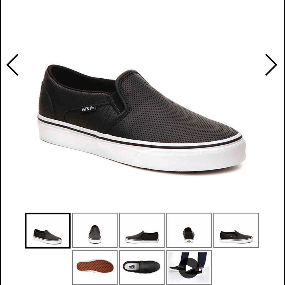 SLIP-ON BLACK LEATHER VANS